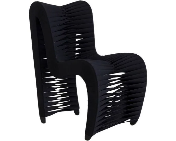Phillips Collection Seat Belt Dining Chair, Black/Black (Dropshippable)