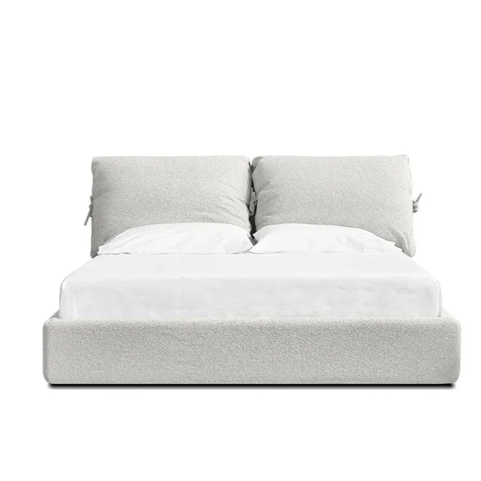 Plume Bed Upholstered Oat Tweed