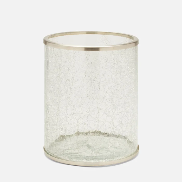 Pomaria Brushed Silver Wastebasket 9″D x 11.5″H