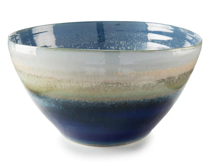 Reactive Blue and Cream Bowl
