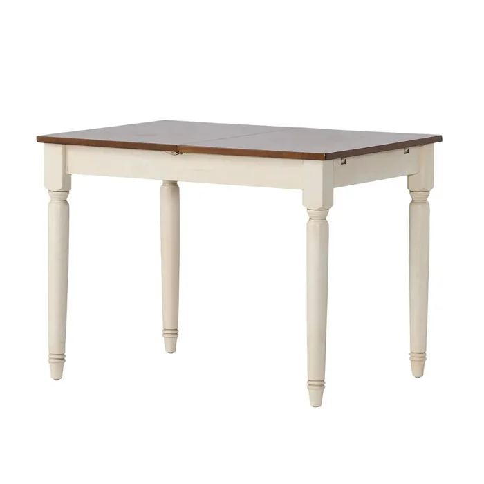 Rectangle Dining Table With Cream Legs – Dark Oak