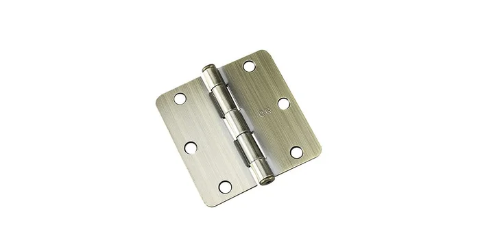 Richelieu 3-1/2 Inch x 3-1/2 Inch Plain Bearing 1/4 Inch Radius Corner Mortise Door Hinge – Pair
