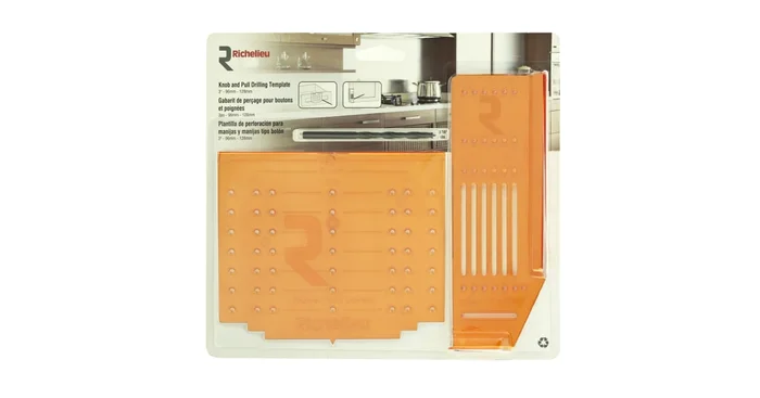 Richelieu Cabinet Drawer and Door Drilling Template Kit for 3″, 3-3/4″, or 5″ Center to Center Cabinet Pulls and Knobs