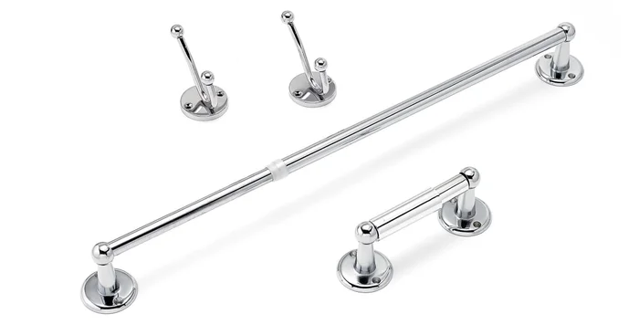Richelieu Euro 4 Piece Bathroom Value Package with 24 Inch Towel Bar