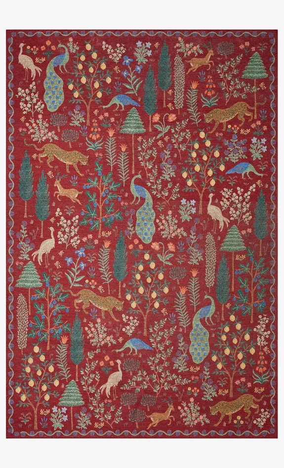 Rifle Paper Co. x Loloi Menagerie MEN-02 Crimson