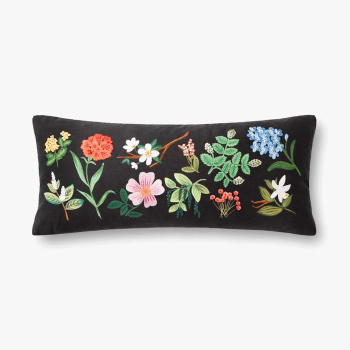 Rifle Paper Co. x Loloi Pillows P6047 Black / Multi