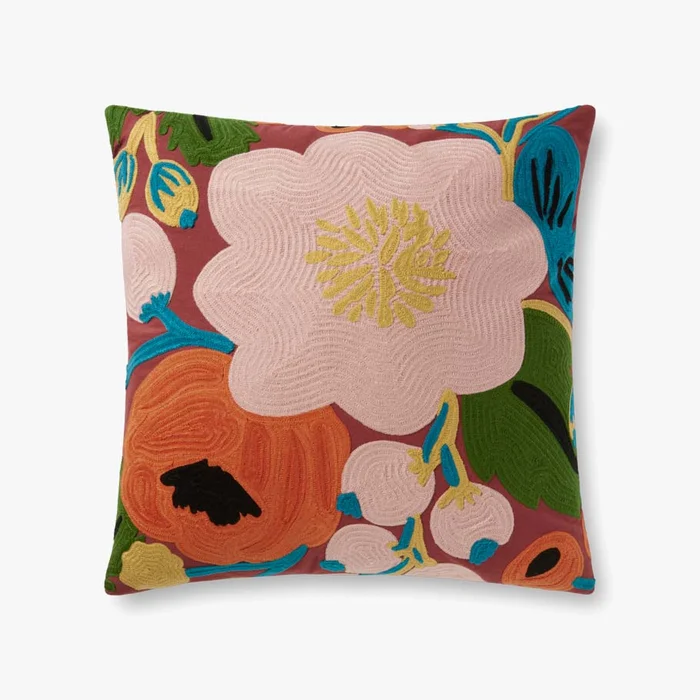 Rifle Paper Co. x Loloi Pillows P6053 Red / Multi