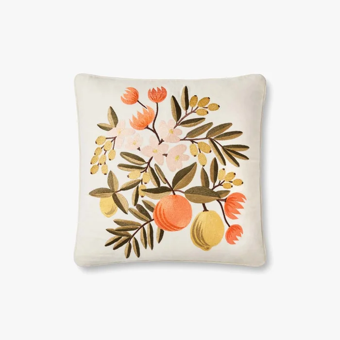 Rifle Paper Co. x Loloi Pillows P6062 Orange / Multi