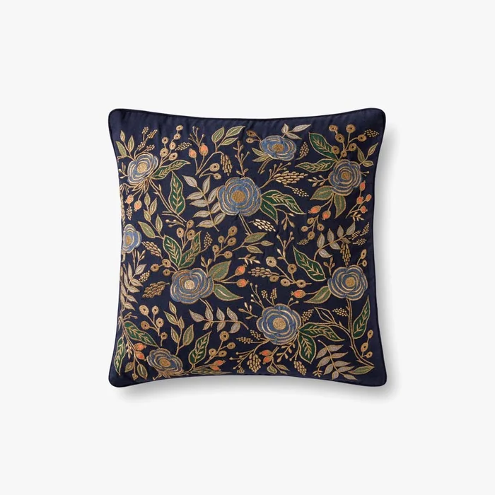 Rifle Paper Co. x Loloi Pillows P6073 Navy / Multi