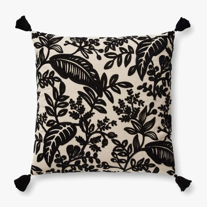 Rifle Paper Co. x Loloi Pillows PRP0002 Black / Ivory