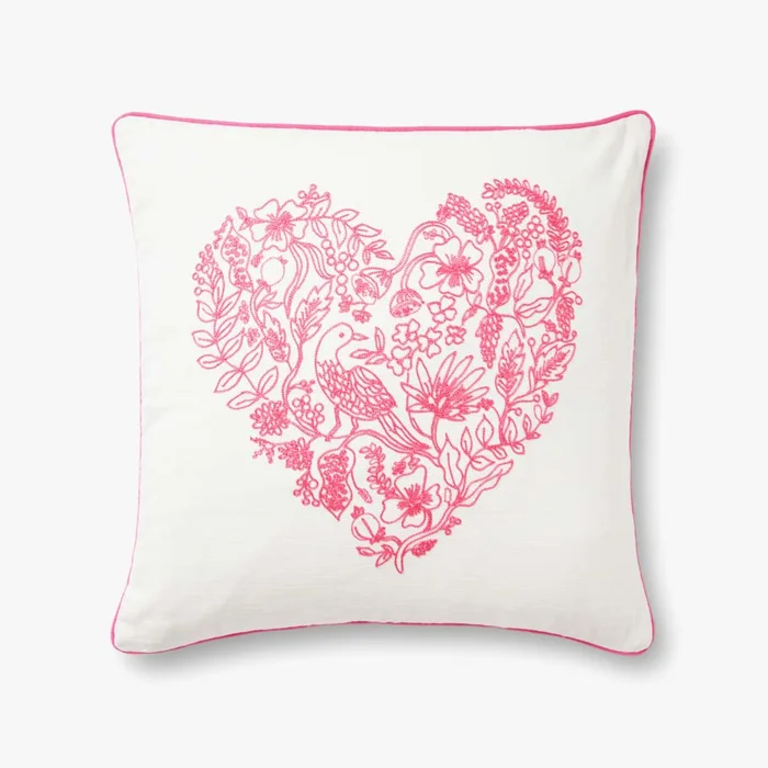Rifle Paper Co. x Loloi Pillows PRP0011 Ivory / Pink