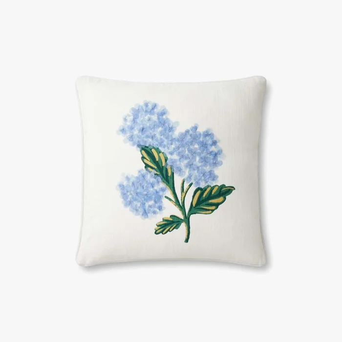 Rifle Paper Co. x Loloi Pillows PRP0015 Bouquet Ivory / Blue