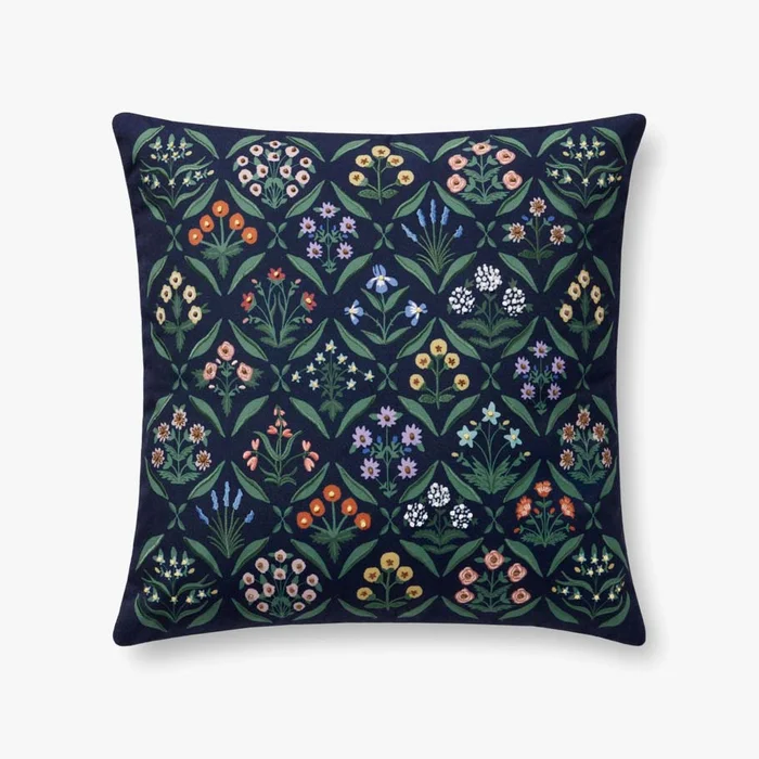 Rifle Paper Co. x Loloi Pillows PRP0055 Navy / Multi