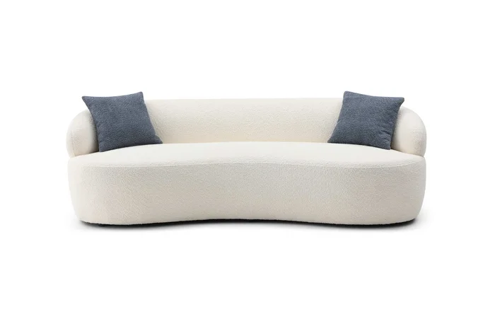 Riven Modern Curved Boucle Sofa