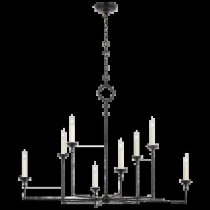 Roman Grande 8-Light Chandelier in Aged Iron