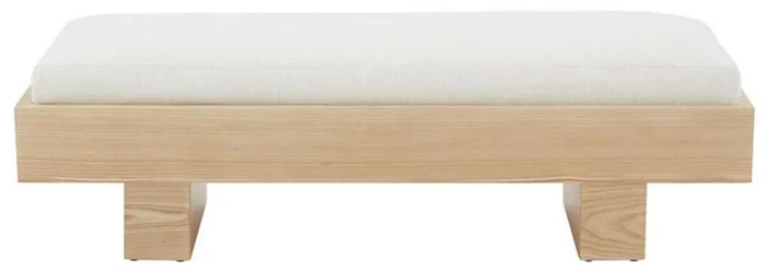 Safavieh – Couture – Karmen Wood Bench – White – Natural – SFV5086A