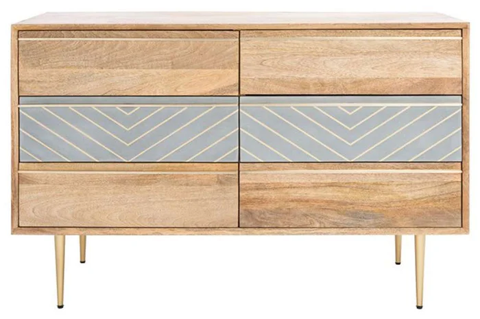 Safavieh – Couture – Leni 6 Drawer Cement Dresser – Cement – Natural – SFV5715A