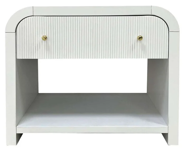 Safavieh – Couture – Liabella 1 Drw Curved Nightstand – White – Gold – SFV2145A