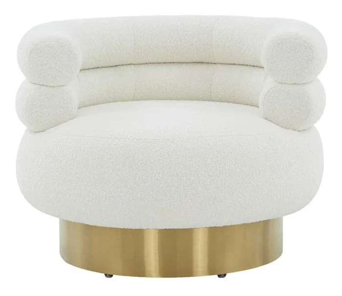 Safavieh – Couture – Wendell Swivel Chair – Ivory – Gold – SFV4802A