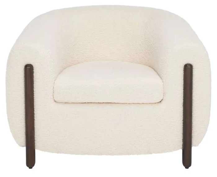Safavieh – Couture – Westley Barrel Back Accent Chair – Ivory – Dark Brown – SFV5051B
