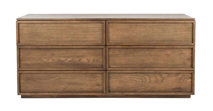 Safavieh – Couture – Zeus 6 Drawer Wood Dresser – Medium Oak – SFV7204A