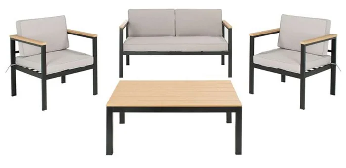 Safavieh – Hendor 4 Pc Living Set – Black – Grey – PAT7525A