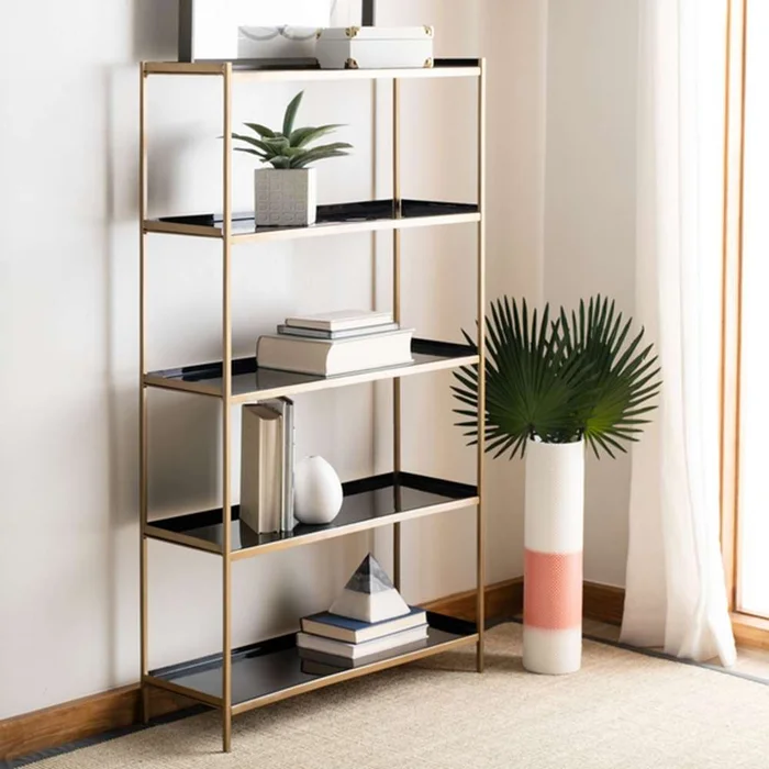 Safavieh – Justine 5 Tier Etagere – Black – Brass – ETG3201A