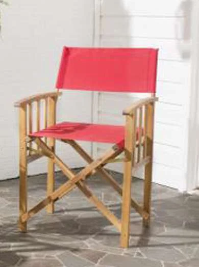 Safavieh – Laguna Director Chair – Natural – Red (Set of 2) – PAT7004A-SET2