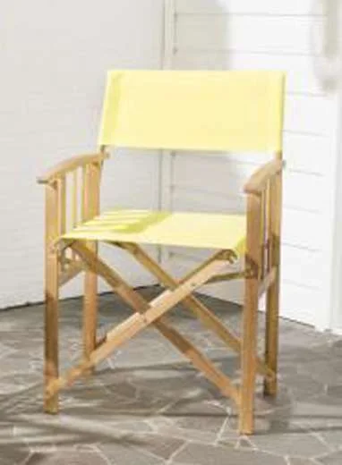 Safavieh – Laguna Director Chair – Natural – Yellow (Set of 2) – PAT7004C-SET2
