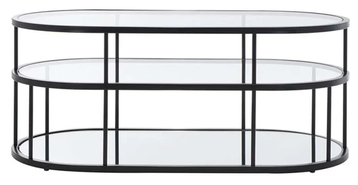 Safavieh – Layta 3 Shelf Coffee Table – Black – Clear – COF6402B