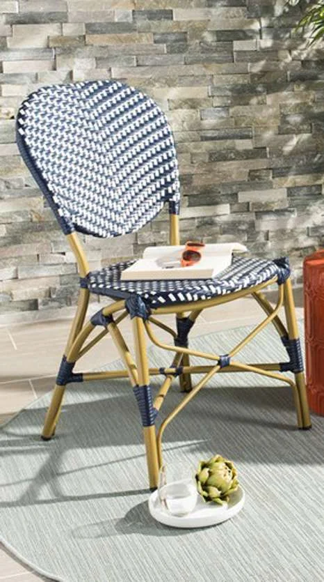 Safavieh – Lisbeth Side Chair – Navy – White (Set of 2) – PAT4010A-SET2