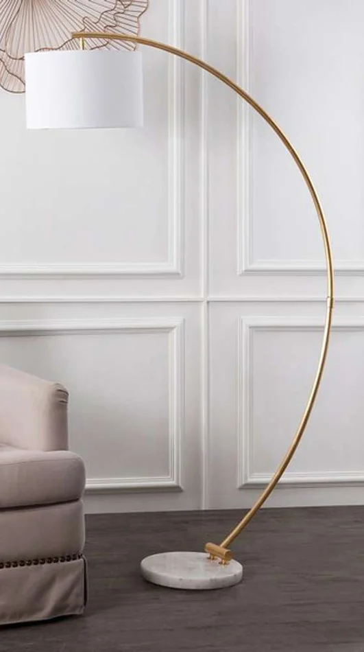 Safavieh – Madigan 70in Floor Lamp – Gold – White – FLL4115A