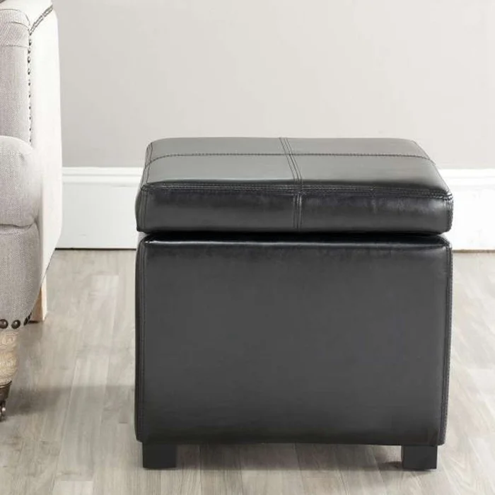 Safavieh – Madison Sq Ottoman – Black – HUD8228B