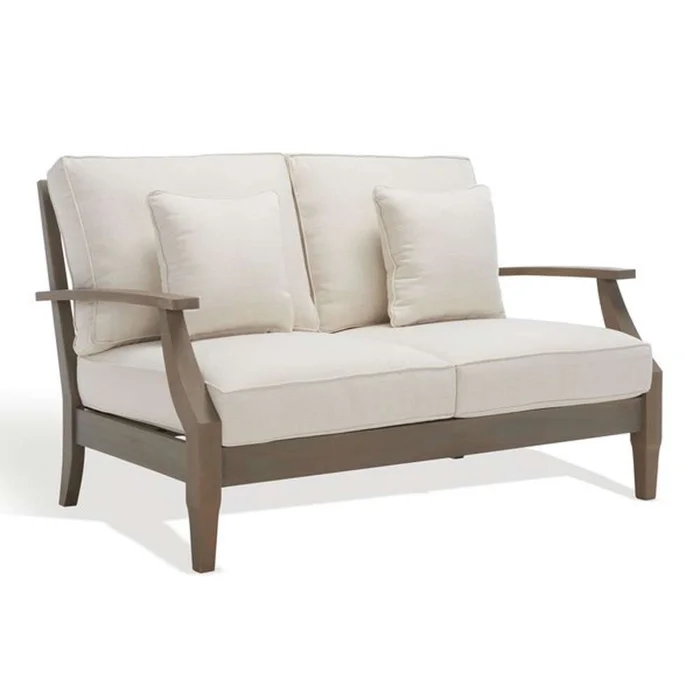 Safavieh – Martinique Wood Patio Loveseat – Light Grey – Beige – CPT1012C
