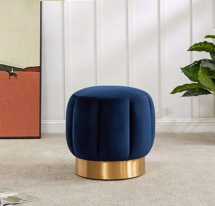 Safavieh – Maxine Channel Tufted Ottoman – Navy – SFV4707I