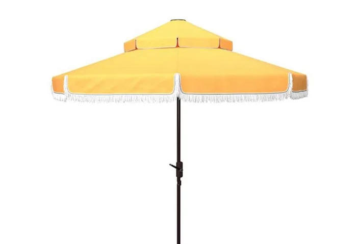 Safavieh – Milan 9Ft Double Top Umbrella – Yellow – PAT8208D