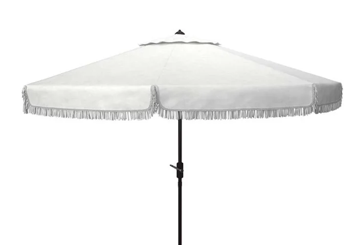 Safavieh – Milan Fringe 11Ft Umbrella – White – PAT8108C