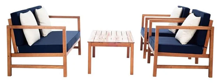 Safavieh – Montez 4 Piece Set – Natural – Nvy+Solid Plw – PAT7030E