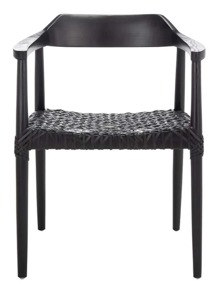 Safavieh – Munro Lther Woven Accent Chair – Black – ACH1005B