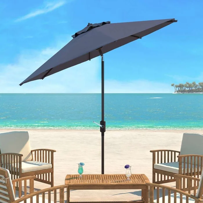 Safavieh – Ortega 9 Ft Crank Umbrella – Grey – PAT8001E
