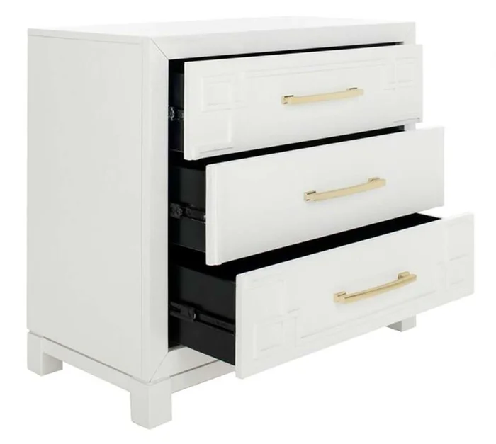 Safavieh – Raina 3 Drawer Chest – White – Gold – CHS6412A