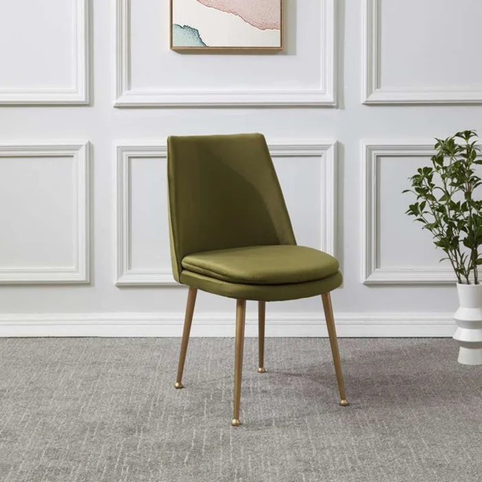 Safavieh – Rynaldo Upholstered Dining Chair – Olive Green – Gold – SFV4812B