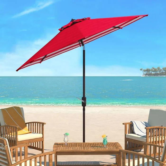 Safavieh – Tiana 9Ft Crank Umbrella – Red – PAT8007F