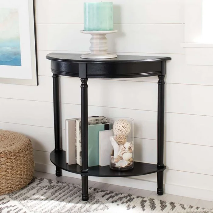 Safavieh – Tinsley 1/2 Round Console Tabl – Black – CNS5723B