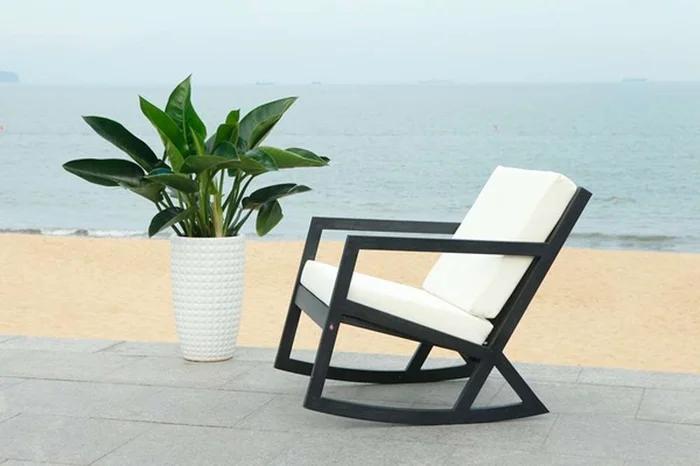 Safavieh – Vernon Rocking Chair – Black – Beige – PAT7013F