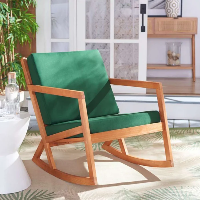 Safavieh – Vernon Rocking Chair – Natural – Green – PAT7013N