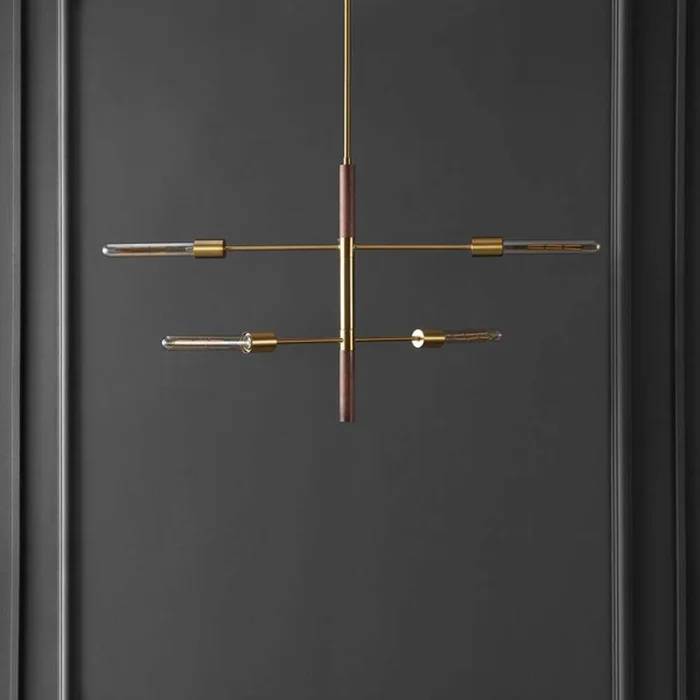 Safavieh – Viceroy 4 Lt 23.6in Pendant – Brass – Walnut – PND4181A