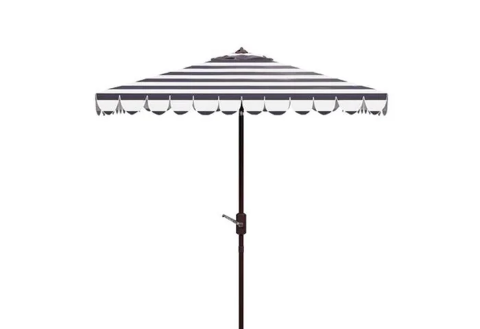 Safavieh – Vienna 7.5Square Umbrella – Black – White – PAT8411D