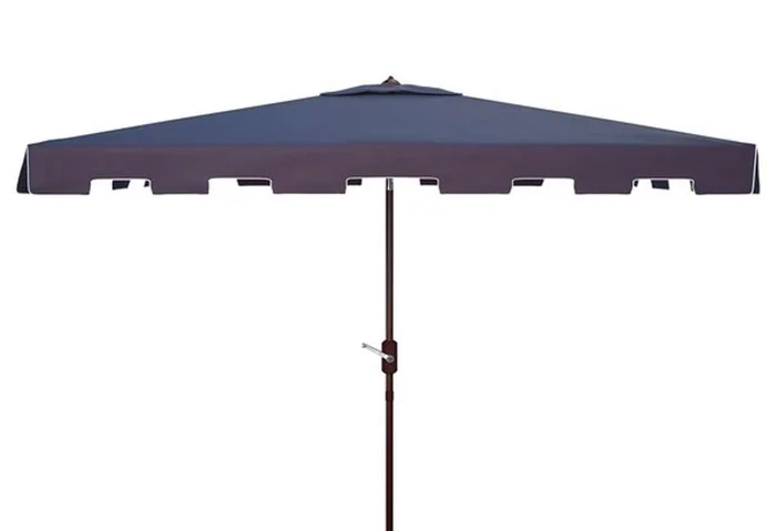 Safavieh – Zimmerman 6.5X10 Rect Umbrella – Navy – White – PAT8300A