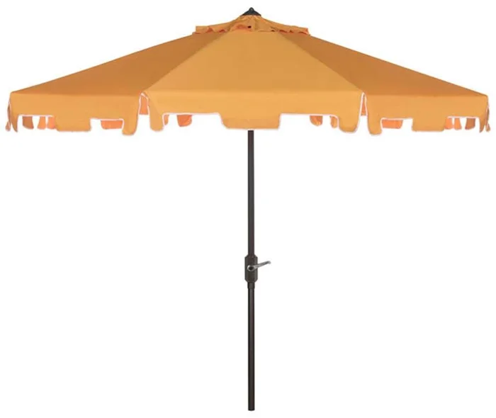 Safavieh – Zimmerman 9 Ft Market Umbrella – Yellow – White – PAT8000F